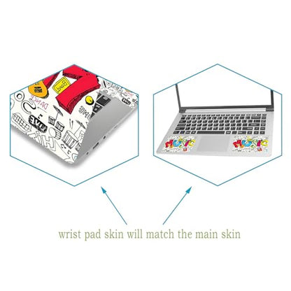 Laptop Decal Sticker Skin Cover, 12" 13.1" 13.3" 14" 15" 15.4" 15.6" Laptop Netbook Vinyl Art Skin Sticker Cover Notebook PC Protector (2 Wrist Pad Included), Removable Reusable, Creativity Music - color: Creativity Music
