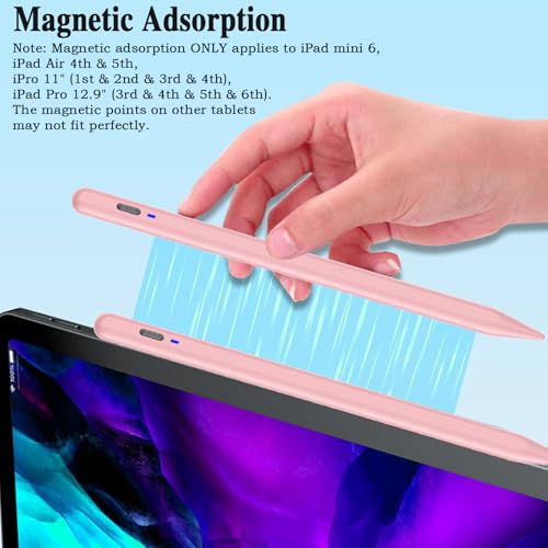 Universal Magnetic Stylus Pen for iOS/Android,Rechargeable Touch Screen Pen for Drawing&Writing Tablet Stylus for iPhone/Samsung/XiaoMi/Huawei/Vivo/Lenovo and Other Android Device-Pink - color: Pink