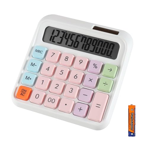 Large Computer Electronic Calculator Counter Solar & Battery Power 12 Digit Display Multi-Functional Big Button for Business Office School Calculating (HY-2688) - color: HY-2688