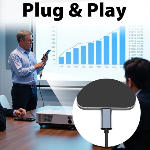 VGA to USB C Adapter, Type-C to VGA Female Video Converter Supports 1080P@60Hz, Plug & Play, Compact & Durable, Compatible with MacBook, Dell, HP, Chromebook, iPad Pro & More, No Audio
