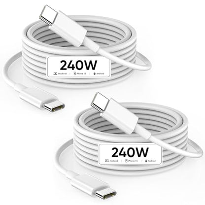 USB C to USB C, 240W USB C Cable, 6.6ft C to C Cable Fast Charging for Macbook Pro/Macbook Air, iPad Pro 12.9-inch, iPhone 15/Pro Max/Pro/Plus, Samsung Galaxy S23,Compatible 140W/100W /65W/45W/35W/20W - color: White, size: 6.6FT