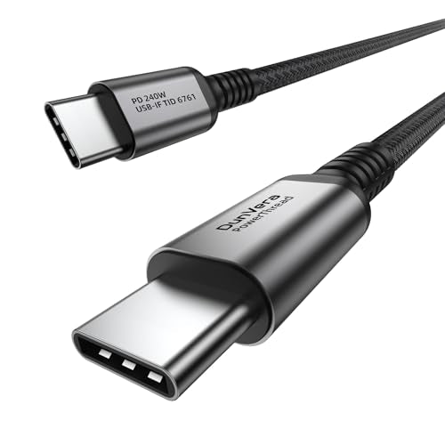 Power Thread USB C to USB C Cable 240W | USB-if Certified | PD 3.1 Fast Charging Cable | E-Marker Chip | 480Mbps Data Transfer, Braided Nylon for MacBook, iPad, Samsung, Laptop