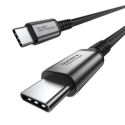 Power Thread USB C to USB C Cable 240W | USB-if Certified | PD 3.1 Fast Charging Cable | E-Marker Chip | 480Mbps Data Transfer, Braided Nylon for MacBook, iPad, Samsung, Laptop