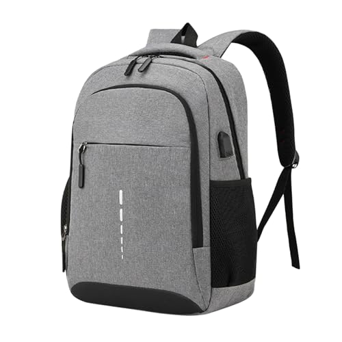 Anti Theft College Backpack With USB Charging Interface Waterproof Large Multi Pocket Laptop Travel Nylon Backpacks for Men Women Business Commuter Backpacks Daily Work Travel Airplane Use Grey - color: Grey