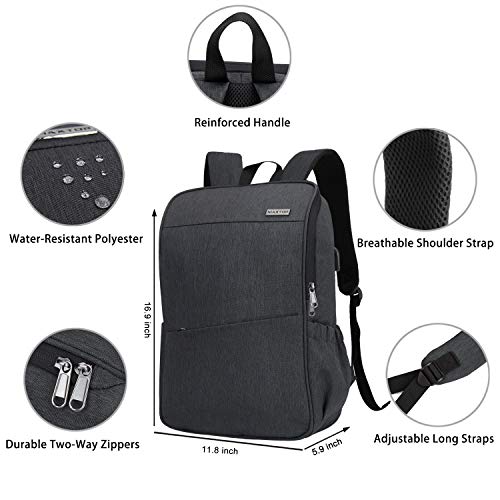 MAXTOP Laptop Backpack for Women Men College Bookbag Business Travel Backpack Anti-theft Water Resistant Computer Backpacks Fits 15.6 Inch Laptop - color: Grey Dark, size: 15.6 inch, style: Daypack Backpacks