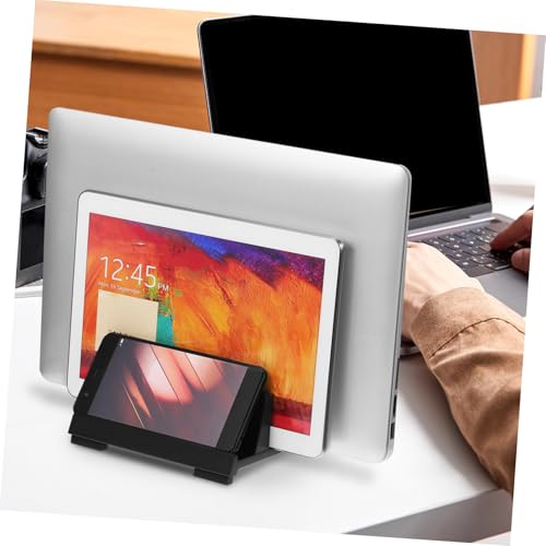 Adjustable Laptop Vertical Stand Dual Slot Laptop Holder for Desk Universal Upright Support for Home Office Ergonomic Workspace Organizer