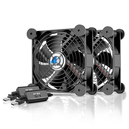 120mm USB Fan, USB Computer Fan with 3 Speeds Controller Small PC Cooling Fans for Cabinet Case Server TV Receiver Router DVR Xbox Cooler, 2Pcs - style: 2 Pcs