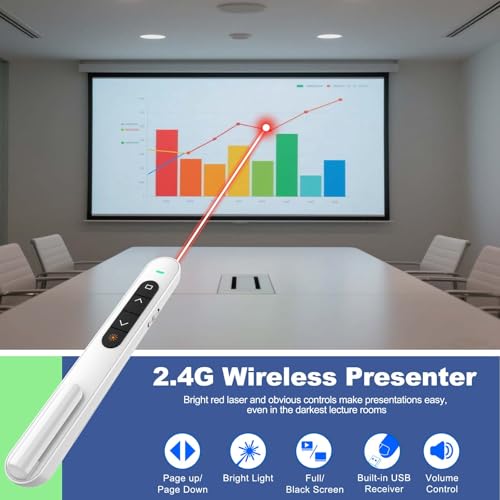 QUI Presenter Clicker USB A&C Bundle | Pen-Shaped White & Remote-Shaped Blue