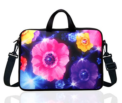 15.6-Inch Laptop Shoulder Bag Case Sleeve For 14 15" 15.6 Inch HP/Dell/Lenovo Colourful Flower - color: Colourful Flower