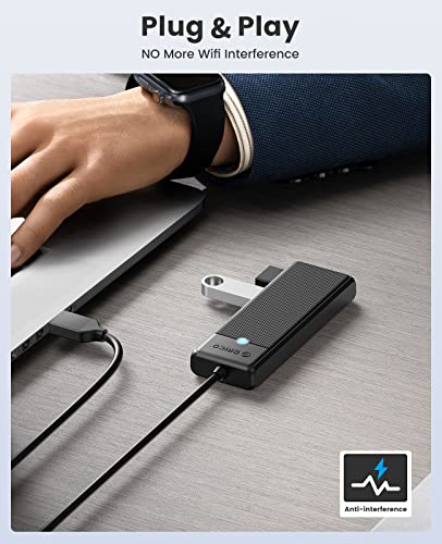ORICO USB 3.0 Hub, 4-Port USB Hub with 6Ft Long Cable, Ultra Slim USB Splitter for Laptop MacBook Pro, iMac, Surface Pro, XPS, PS5，PC, Flash Drive, Mobile HDD - size: 6.0Ft