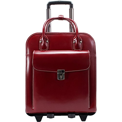 McKleinUSA, W Series, LA Grange, Top Grain Cowhide Leather, 15" Leather Vertical Patented Detachable -Wheeled Ladies' Laptop Briefcase, Mint (96492), 14.4"x8.75"x18.5" - color: Mint, size: 14.4"x8.75"x18.5"