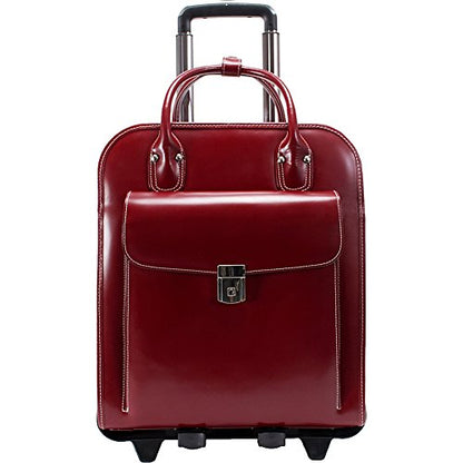 McKleinUSA, W Series, LA Grange, Top Grain Cowhide Leather, 15" Leather Vertical Patented Detachable -Wheeled Ladies' Laptop Briefcase, Mint (96492), 14.4"x8.75"x18.5" - color: Mint, size: 14.4"x8.75"x18.5"