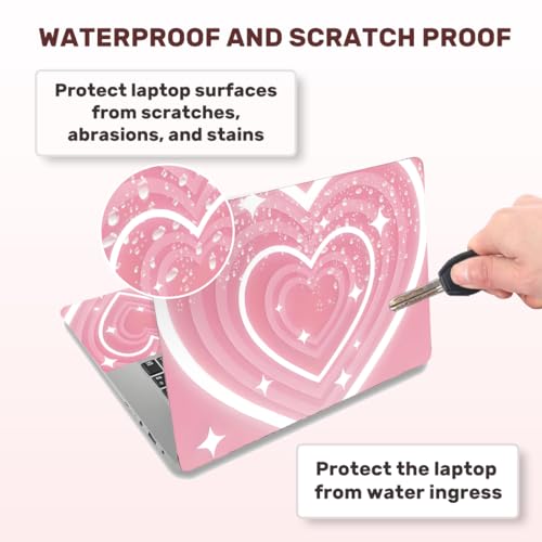 Laptop Skin Sticker Decal PVC Vinyl Sticker Notebook PC Protector Waterproof Scratch Resistant Laptop Skin for 12.1 13 13.3 13.6 14 15 15.3 16 Inch Pink Heart Style - color: Pink Heart