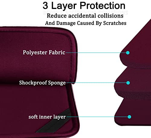 Laptop Sleeve Bag 15.6 inch, BOOEUDI Durable Shockproof Protective Computer Carrying Cover with Front Pocket, Briefcase Handbags Laptop Sleeve Bag for 15.6 inch HP, Dell, Acer, Asus, Notebook, WineRed - color: WineRed, size: 15.6 inch