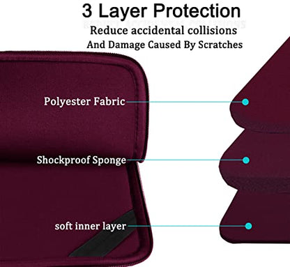 Laptop Sleeve Bag 15.6 inch, BOOEUDI Durable Shockproof Protective Computer Carrying Cover with Front Pocket, Briefcase Handbags Laptop Sleeve Bag for 15.6 inch HP, Dell, Acer, Asus, Notebook, WineRed - color: WineRed, size: 15.6 inch