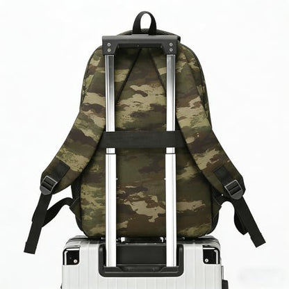 18 Inch Jungle Camo Teen School Backpack, 35L Water Resistant Large Capacity Bookbag with Luggage Strap, Daypack for Boys Girls School Daily Travel, Jungle Camouflage - color: Camo Backpack Single Pack-2