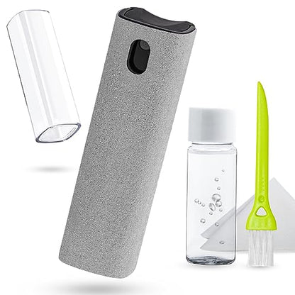 Screen Cleaner Touchscreen Mist Spray, walrfid Cleaning Kit for Electronic Smart Phone TV, Laptop, Tablet, PC, Computer LCD Flat Screens, Eyeglasses, iPhone, iPad, MacBook Pro - Light Grey - color: Light Grey