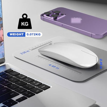 DC Wireless Mouse, 5 in 1 Bluetooth USB C Rechargeable Mouse for Laptops Disktops Tablets Compatible with Apple MacBook Pro/Air iPad iMac Sureface Chromebook Computer (White) - style: White