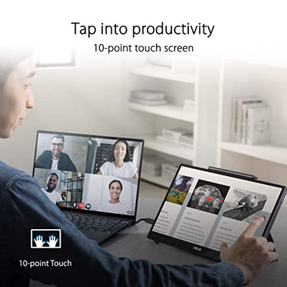 ASUS ZenScreen Ink 14” 1080P Portable Touchscreen Monitor (MB14AHD) - Full HD, IPS, 10-point touch, Stylus Pen (MPP 2.0), Eye Care, USB Type-C, Micro HDMI, Kickstand, Tripod Mountable, 3-Year Warranty - style: 14" Stylus Pen MPP 2.0 Touch Screen