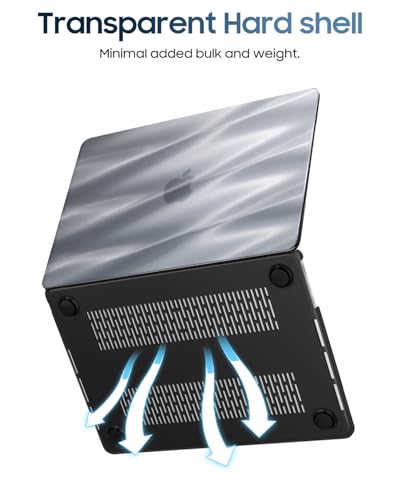 Fintie Case for MacBook Air 13.6 A3449/A3240/A3113/A2681, Satin Silver | 2022-2026, M2/M3/M4/M5, Snap-On Shell Cover, Full Port Access, Easy On/Off, Lightweight - color: Satin Silver