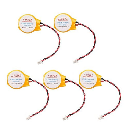 5PCS CMOS Battery for IBM Lenovo ThinkPad Laptop X1 Carbon 2-nd Carbon 3rd Carbon 4th Carbon 5th Carbon 6th BIOS Rtc CR2016 Battery with 2 Wire and Connector - size: 5-PACK, style: CMOS-CR2016-3