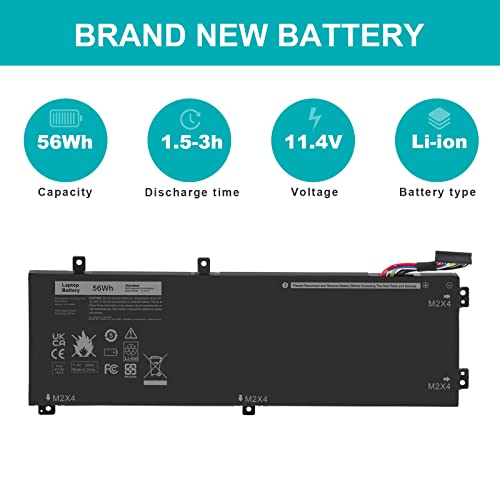 Fancy Buying RRCGW H5H20 Laptop Battery for Dell XPS 15 9550 15-9550 9560 9570 Precision 15 5510 5520 5530 5540 Series P56F P56F001 5D91C 05D91C 62MJV 062MJV M7R96 0RRCGW 5041C 05041C 11.4V-56Wh - size: 8.78*2.83*0.28inch