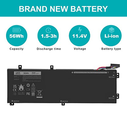 Fancy Buying RRCGW H5H20 Laptop Battery for Dell XPS 15 9550 15-9550 9560 9570 Precision 15 5510 5520 5530 5540 Series P56F P56F001 5D91C 05D91C 62MJV 062MJV M7R96 0RRCGW 5041C 05041C 11.4V-56Wh - size: 8.78*2.83*0.28inch