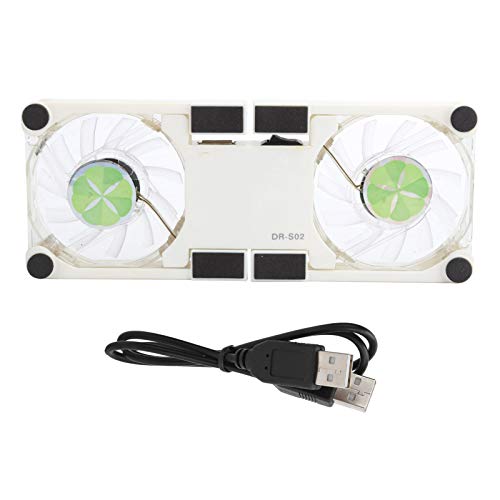 SUNGOOYUE Laptop Cooling Pad, Dual USB Fans LED Light Foldable Stand with Anti Skid Pads for 1217 Inch Notebooks Computer (White) - color: White