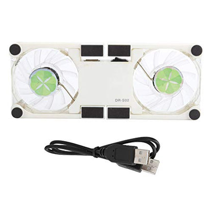 SUNGOOYUE Laptop Cooling Pad, Dual USB Fans LED Light Foldable Stand with Anti Skid Pads for 1217 Inch Notebooks Computer (White) - color: White