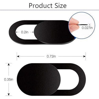 Webcam Cover Slide(6PCS), Ultra Thin Camera Cover Slide for Camera Privacy Cover Slide for Laptop/Cell Phone/iPad/PC/Tablet, Great for Protect Your Privacy and Security - Black