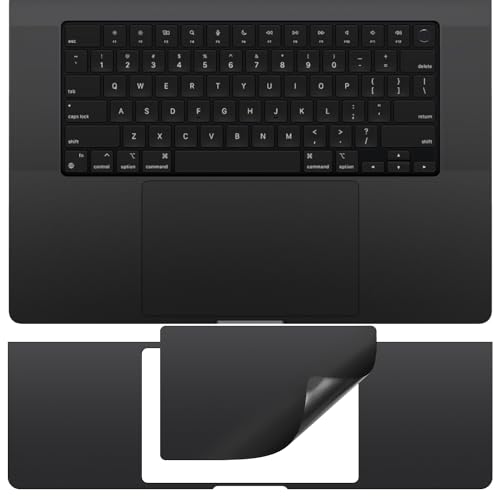CaseBuy Palm Rest Protector Vinyl Skin Sticker for 2026-2023 M5 M4 M3 Pro/Max MacBook Pro 16 inch A3428 A3429 A3403 A3186 A2991 with Touch-ID Scratch-Resistant Wrist Rest Cover -Space Black - color: Space Black, size: MacBook Pro 16" (2021-2026)