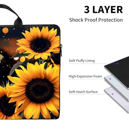 Laptop Bag,14 15 15.6 inch Laptop Case Sleeve,Computer Sleeve with Handle for Women Men,Carrying Case for MacBook,Dell,Lenovo,Notebook Computer,Sunflower Glitter Bible - color: Sunflower Glitter Bible