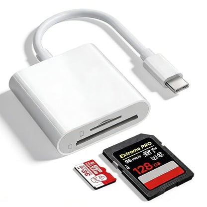 SD Card Reader for iPhone 15/16/17, Sd Card Reader USB C,Micro Sd Card Reader for ipad, USB C Sd Card Reader for ipad,Plug and Play No App Required,Adapter for Digital Camera to Phone