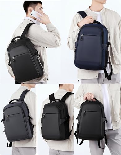 JiaYou Laptop Backpack for Men and Women 14 Inch Water Resistant Business Travel Daypack with USB Charging Port(Navy Blue,14 Liters) - color: Navy Blue