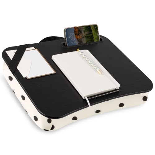 LAPGEAR Designer Lap Desk – Black Dots, Fits 15.6" Laptops - color: Black Dots, size: Single Lap Desk