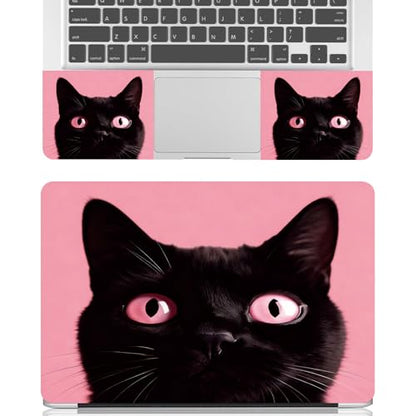 Universal Laptop Skin Sticker Decal for 11.6”12" 13" 13.3" 14" 15" 15.4" 15.6" Reusable Waterproof Scratch-Scratch Resistant Protective Vinyl Laptop Notebook Skin Stickers - Black Cat Pink - color: Black Cat Pink