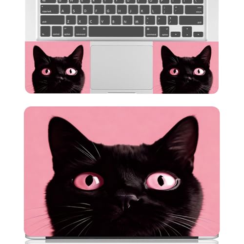 Universal Laptop Skin Sticker Decal for 11.6”12" 13" 13.3" 14" 15" 15.4" 15.6" Reusable Waterproof Scratch-Scratch Resistant Protective Vinyl Laptop Notebook Skin Stickers - Black Cat Pink - color: Black Cat Pink
