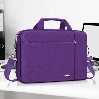 Ferkurn Laptop Bag Case for Women Men Computer Bag Compatible with HP Envy Pavilion Omen/LG Gram/MSI/Dell Inspiron XPS/Lenovo/Acer, Shoulder Strap Carrying Messenger Briefcase, Purple, 15.6 16 Inch - color: Purple, size: 15.6 inch