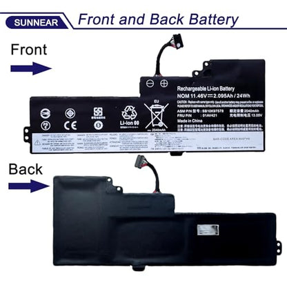 01AV421 01AV419 Laptop Battery for Lenovo ThinkPad T470 T480 T580 A475 A485 | 11.46V 24Wh; Battery Replacement for Lenovo ThinkPad P25; 01AV420 01AV489 SB10K97576 SB10K97578 - size: 9.96*3.62*1.3 inches 01AV421