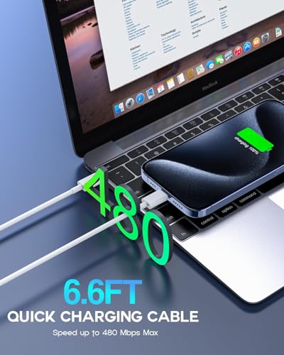 USB C to USB C, 240W USB C Cable, 6.6ft C to C Cable Fast Charging for Macbook Pro/Macbook Air, iPad Pro 12.9-inch, iPhone 15/Pro Max/Pro/Plus, Samsung Galaxy S23,Compatible 140W/100W /65W/45W/35W/20W - color: White, size: 6.6FT