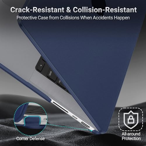 MOSISO Compatible with MacBook Pro 14 inch Case M5 M4 M3 M2 M1 2026-2021 | Ultra-Thin Seamlessly Closes Crack-Resistant Protective Hard Matte Shell&Keyboard Cover, Midnight Blue - color: Midnight Blue