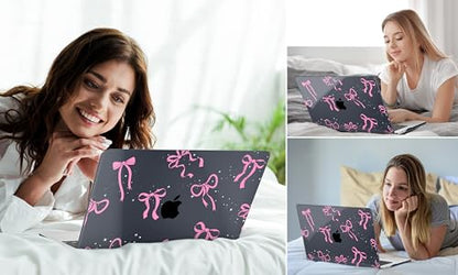 DONGKE for MacBook Air 13 Inch Case M5 2026 M4 2025 M3 M2 2024-2022 A3449 A3240 A3113 A2681, Plastic Hard Shell & Keyboard Cover & Screen Film for MacBook Air 13.6 Inch Case - Bows & Stars - color: Bows & Stars