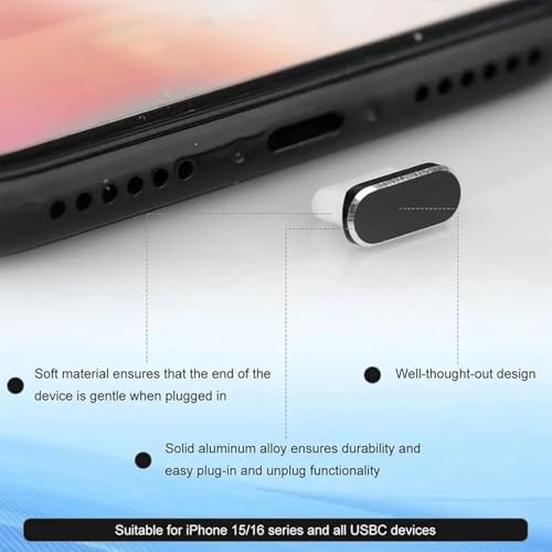 Phone Dust Plug Soft Protector Cleaner Set Electronic Device | Precise Anti Dust Kit for Phone Home Outdoor Offices Desk Car - color: Black