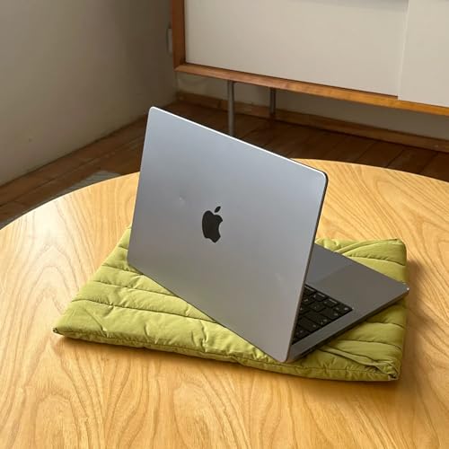 Puffy Laptop Sleeve 13-14 Inch Streak-Green, Protective Carrying Case for Men and Women, Cute Case Bag Compatible with 13 and 14 Inch Laptops, for MacBook Air M2, Asus/Dell Xps in Cover | Compatible with 15-16 Inch Macbook Pro/Air, Asus/Dell Xps/Lenovo La