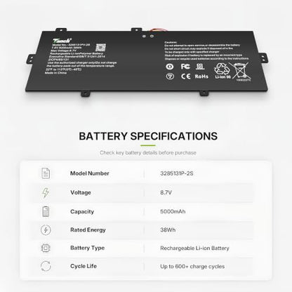 Tanch 3285131P-2S Laptop Battery for Jumper EZbook S5 ILIFE Zed Air Plus | for U3285131P-2S U3285131P-2S1P 5-Wire Connector Version