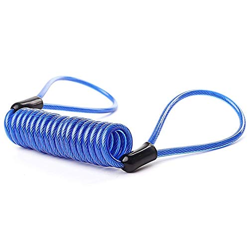 Reminder Cable,YOFUNTLE [2 Pack] Disc Lock Cable,Security Steel Wire Spring Reminder Rope for Scooter Motorcycle Motorbike Vehicle Baggage Helmet Lock,Antitheft Protection on Handlebar(Orange+Blue)