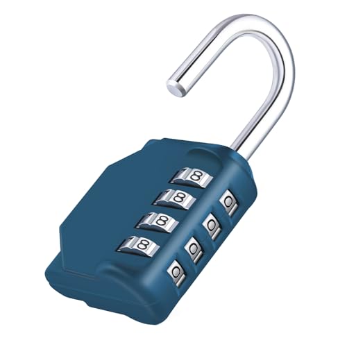 ZHEGE Combination Lock, 4 Digit Combination Padlock Outdoor (Peacock Blue) | School Lock, Gym Lock - color: 1P, Peacock Blue, size: 1P