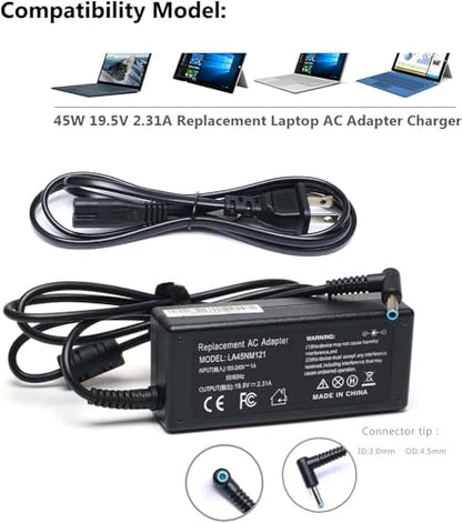 45W Ac Adapter Charger/Power Supply for HP 17 17Z 17T 17-AK 17-AR 17-BS 17-BY 17-CA 17-CN:17-ak013dx 17-by1053dx 17-by0021dx by0088cl by1061st 17-bs062st 17-ca0020nr 17-ar050wm 17-cn0021nr cn0025nr