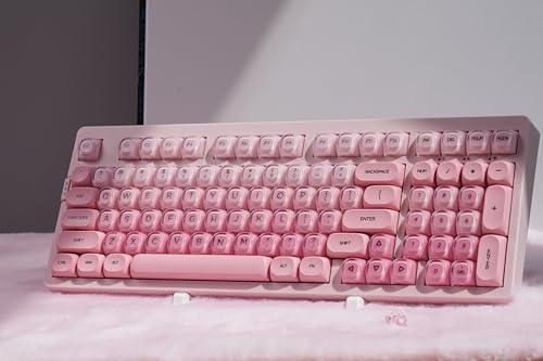 ZORNHER ZH980 Foundation Mechanical Keyboard,95% Pink Creamy Keyboard with Number Pad,Cute Jelly MOA Profile Keycaps,Creamy Sounding Linear Switches,Hot-Swappable,RGB Backlit - color: Pink Foundation, size: Creamy Switch