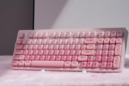 ZORNHER ZH980 Foundation Mechanical Keyboard,95% Pink Creamy Keyboard with Number Pad,Cute Jelly MOA Profile Keycaps,Creamy Sounding Linear Switches,Hot-Swappable,RGB Backlit - color: Pink Foundation, size: Creamy Switch